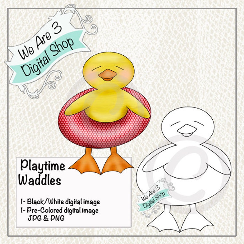 We Are 3 Digital Shop  Playtime Waddles Duck Swimming image 0