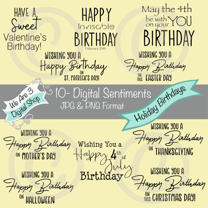 We Are 3 Digital Sentiments   Holiday Birthdays image 0