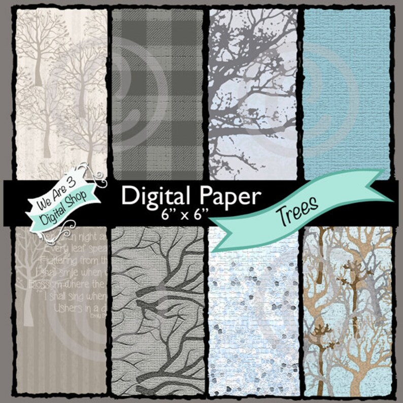 We Are 3 Digital Paper Trees Scene Texture Emily Bronte image 0