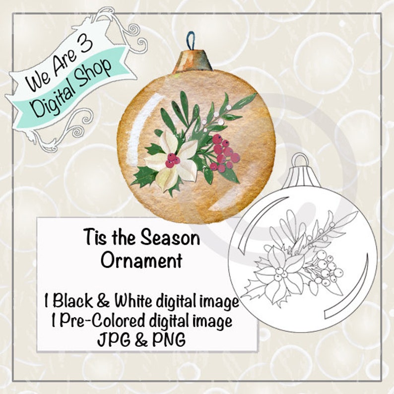 We Are 3 Digital Shop Tis the Season Ornament Victorian image 0