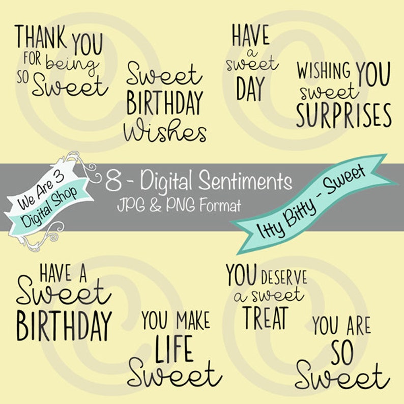 We Are 3 Digital Shop  Itty Bitty  Sweet Birthday Treat image 0