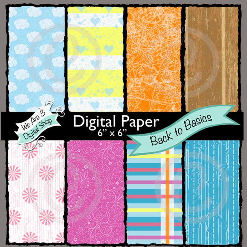 We Are 3 Digital Paper Back to Basics image 0