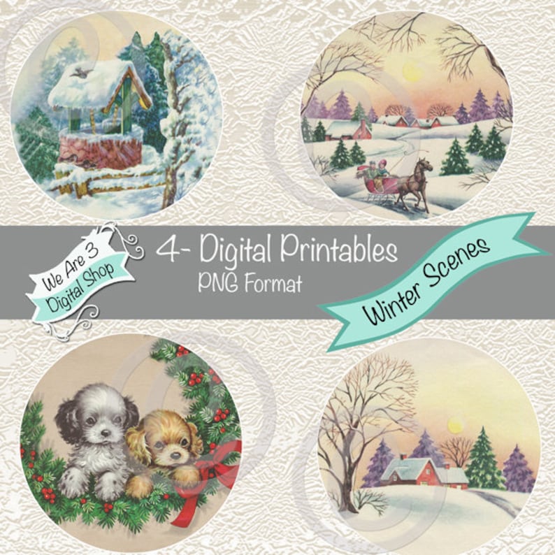 We Are 3 Digital Printables  Winter Scenes image 0