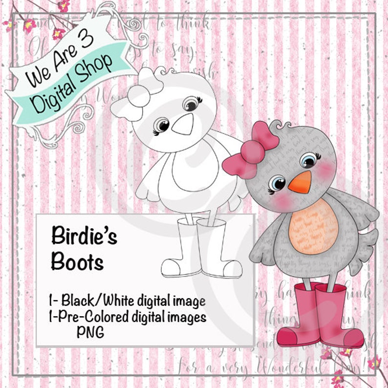 We Are 3 Digital Shop Birdie's Boots Bird Rain Boots image 0