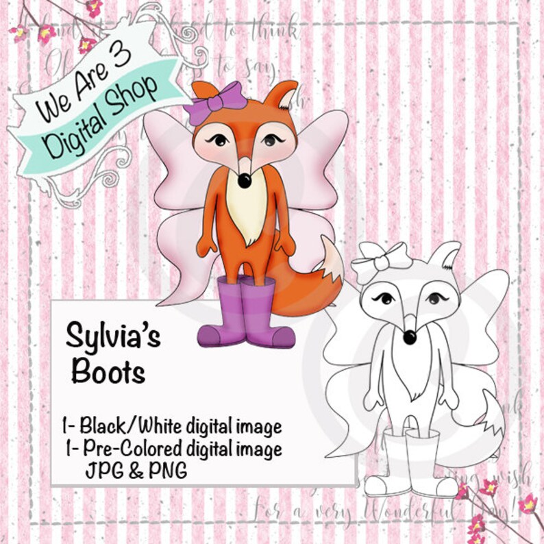 We Are 3 Digital Shop Sylvia's Boots Fox Rain Boots image 0