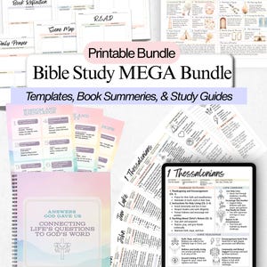 Bible Printables Bundle, Bible Study Guide for Adults, SOAP, Bible Study Templates, KJV