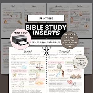 Bible Study Guide Printable, Bible Study Inserts, Tip Ins