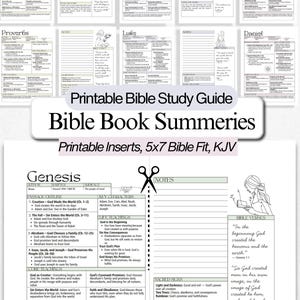 Bible Study Journal and Guide Printable:  KJV Bible Books Summaries and Journaling (Digital Download) Great Bible Gift for Bible Lover