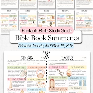 Bible Book Summary Printable, KJV, Bible Printables, Bible Study Gifts, Bible Book Printable, Bible Study Accessories, Bible Guide, Tip Ins