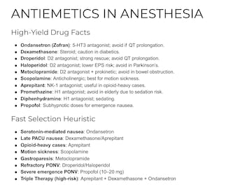 Anestesia Antiemetici comuni Farmacia