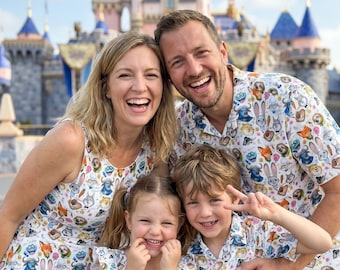 Disney Zootopia 2 Signatures Hawaiian And Dress Shirt, udy Hopps Nick Gary Nibbles Bogo Button Up, Disneyland Family Matching Shirts
