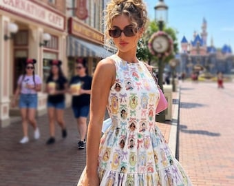 Ethereal White Princess Mirror Coquette Cross Back Dress, Pastel Bows Open Back Twirl Dress, Women's Boutique Summer Vacation Apparel