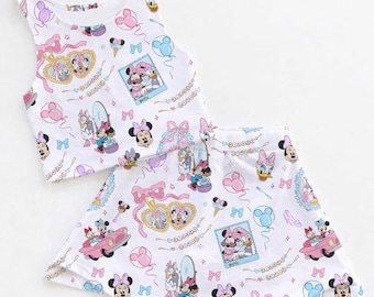 Magical Minnie Daisy Coquette Bow Outfit, Activewear Set, Child Disney Shirt, Athletic Set, Disney Athletic Set, Athletic Fabric