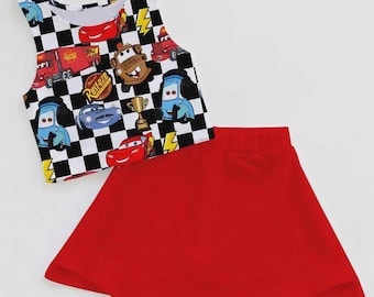 Conjunto deportivo de Disney Cars, camiseta Disney para niño, conjunto deportivo, conjunto deportivo Disney, tela deportiva, conjunto Disney