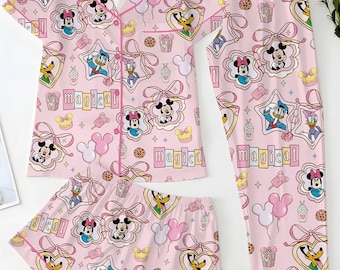 Disney Magical Park Pajama Set, Disneyland Snacks Sleepwear, Disney Spring Magical Loungewear Set, Mickey and Friends Pajamas