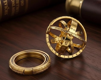 Foldable Astronomical Sphere Ring, Celestial Star Fidget Ring, Anti Anxiety Spinner Ring, Rotatable Astronomy Ring Jewelry, Gift for Her