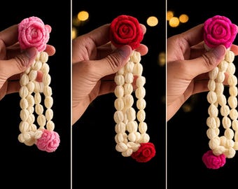 Handmade Crochet Rose Tassel | Floral Yarn Hanging Decor