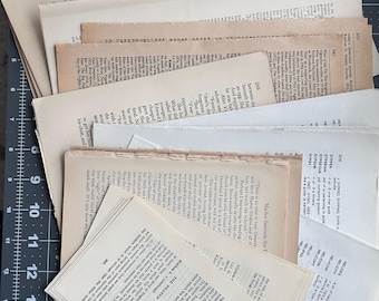Vintage Book Pages -  Paper Bundle for Art Journals, Junk Journals  & Collage