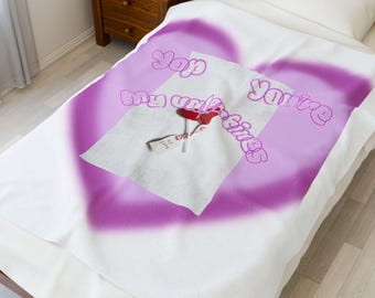 Valentinstag Herz Samt-Plüsch-Decke | Romantischer Valentinstags-Überwurf