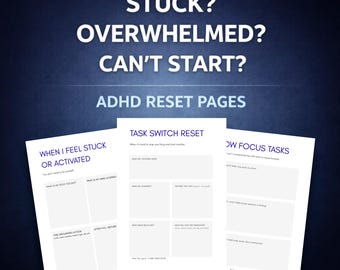 ADHD-resetplanner | Overweldiging, dagelijks taaksysteem (pdf-download, A4/US Letter-formaat)