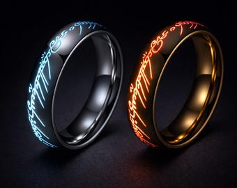 エルフの指輪 ヴァリル。ロード・オブ・ザ・リングファンへのユニークなギフト。ファンタジーな中つ国ジュエリー。ロード・オブ・ザ・リングにインスパイアされたデザイン。暗闇で光る。