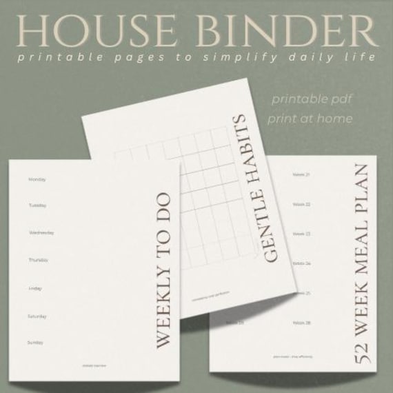 Editable House Binder | Simple Home Management System | Printable Household Planner | Canva Template