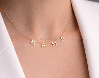Mom Necklace, Mama Necklace, Mom Jewelry, Gift for Mom, Gift for Mother, 925 Sterling Silver Mom Necklace, Personalized Gift For Mom