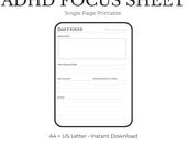 Editorial Style Daily Focus Sheet | Minimalist Planner (PDF Download A4/US Letter Size )