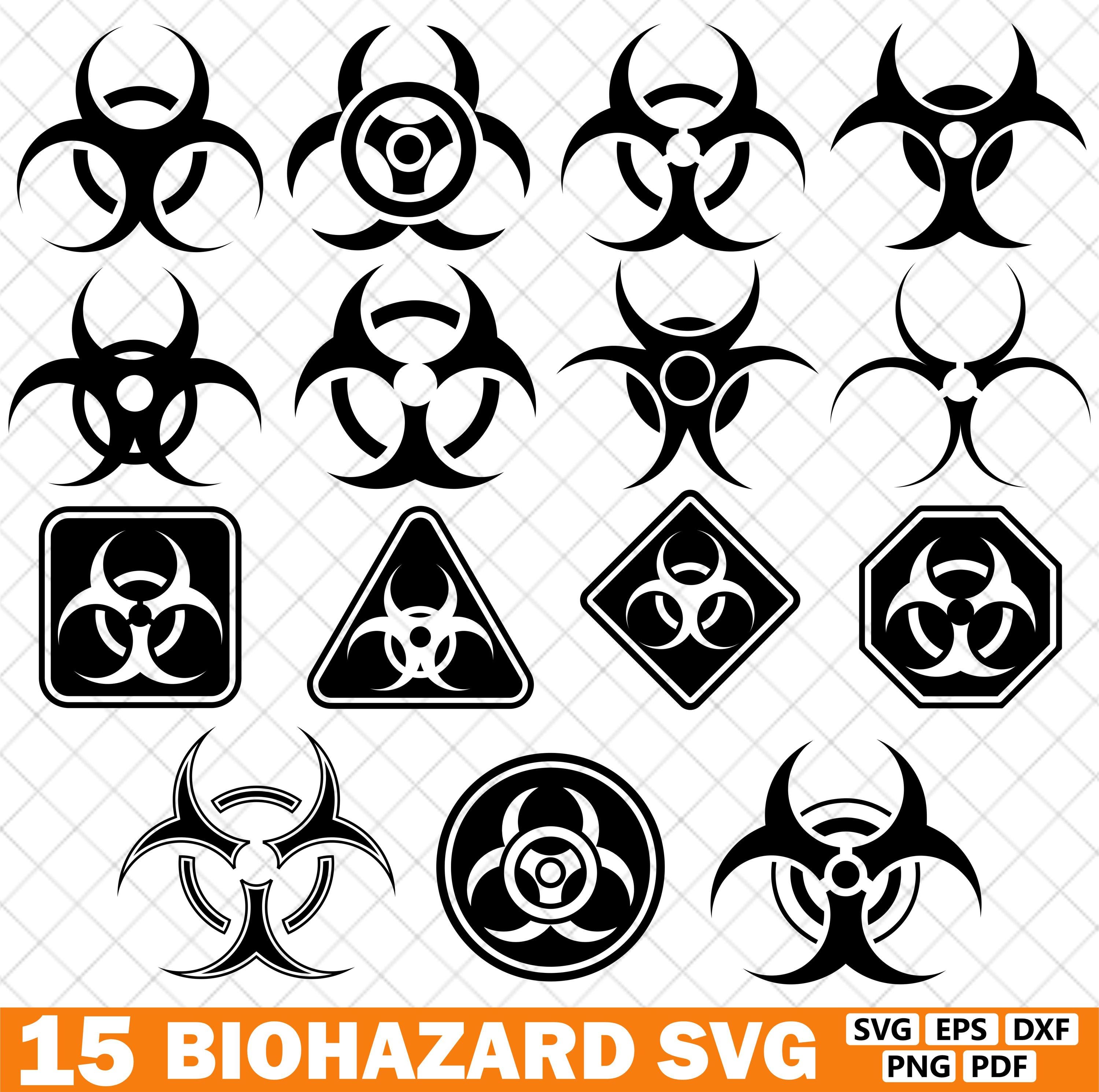 Biohazard Pdf File Biohazard SVG Bundle, Biohazard Clipart, Toxic Symbol, Biohazard Vector ...