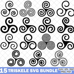 triskele SVG bundle, Triskelion  Clipart, triple spiral symbol, triskele vector Cut File For Cricut, Celtic knot logo, Pdf Png Eps Dxf