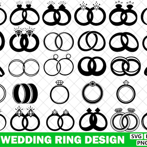 Two Wedding Rings Svg - Etsy