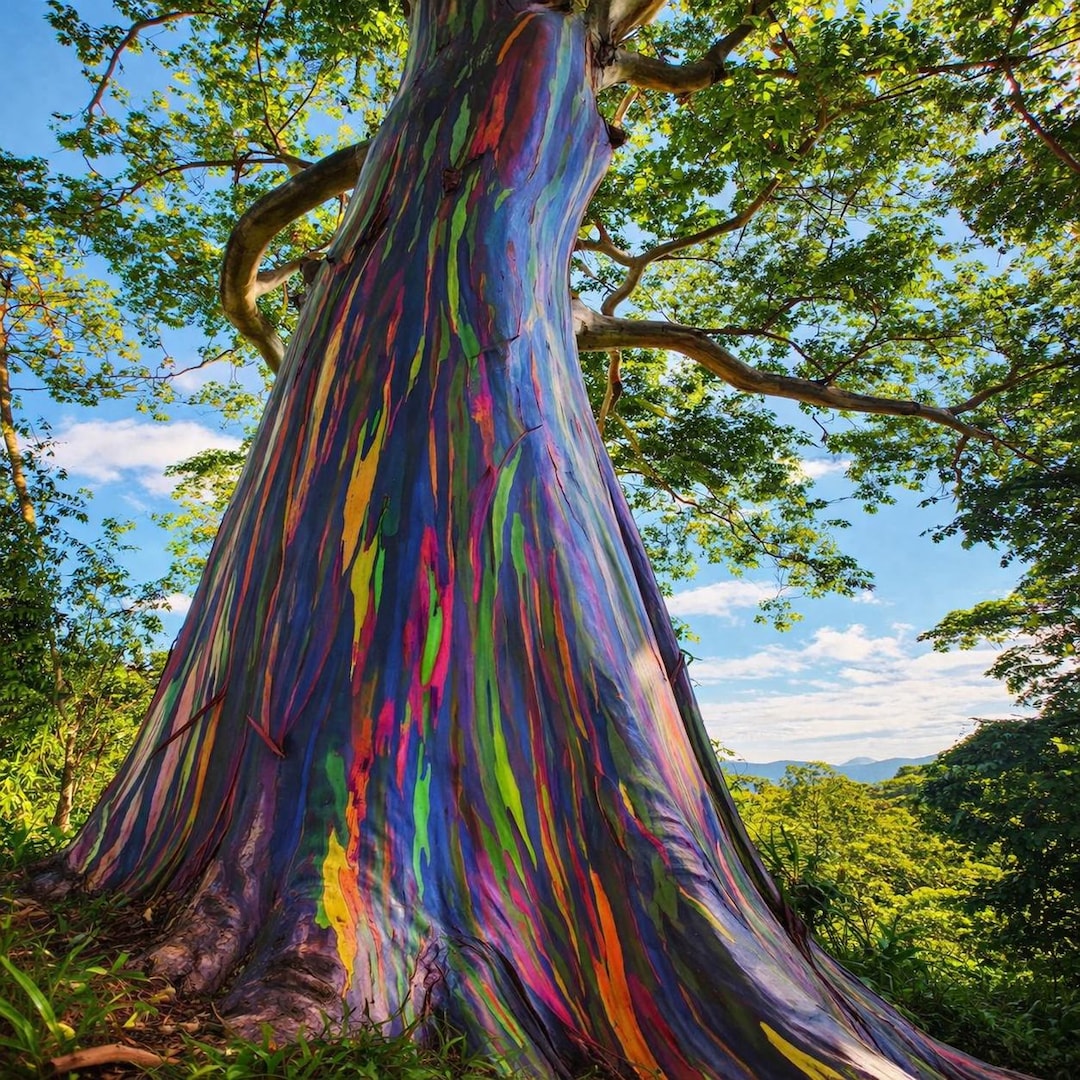 Colorful Bark Tree Rainbow Eucalyptus Seeds, 50pcs Eucalyptus Deglupta, Colorful Bark Tree ...
