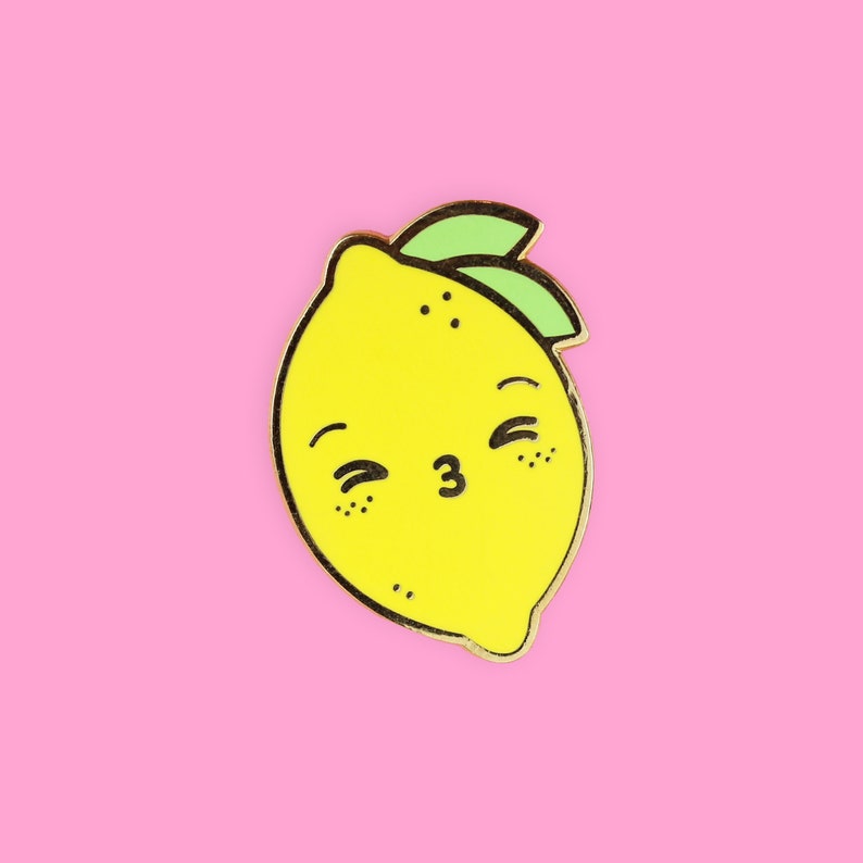 Sour Lemon Kawaii Hard Enamel Pin Cute Kawaii Pin Kawaii Etsy