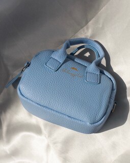 Baby Blue Vegan Leather Mini Bag With Gold Chain - Etsy