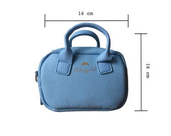 Baby Blue Vegan Leather Mini Bag With Gold Chain - Etsy