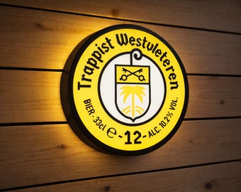 Westvleteren 12 Beer Lightbox - Trappist Ale LED Sign - 23 cm
