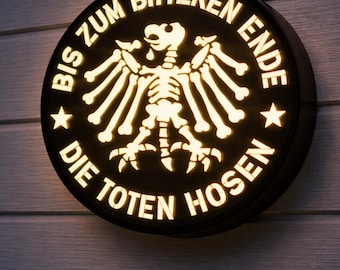 Die Toten Hosen LED Lightbox – "Bis zum bitteren Ende" Fan Art Decoração de parede