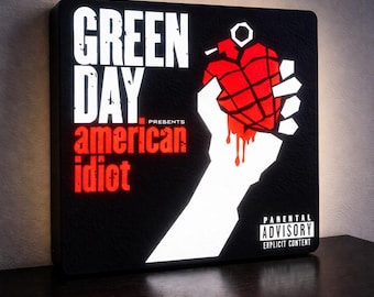 Green Day American Idiot Lightbox - 3D Printed Fan Art Wall Decor