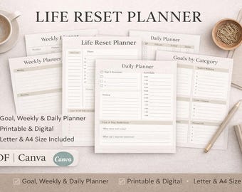 Planer Printable | Ziel- & Wochenplaner | Digitales PDF