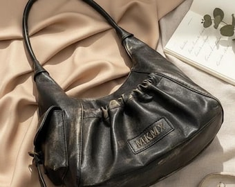 Women’s Retro Leather Shoulder Bag | Vintage Underarm Handbag | Winter Fashion Purse