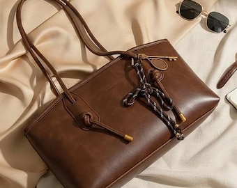 Borsa a tracolla in pelle PU da donna / Borsa a tracolla retrò / Borsa a mano casual invernale