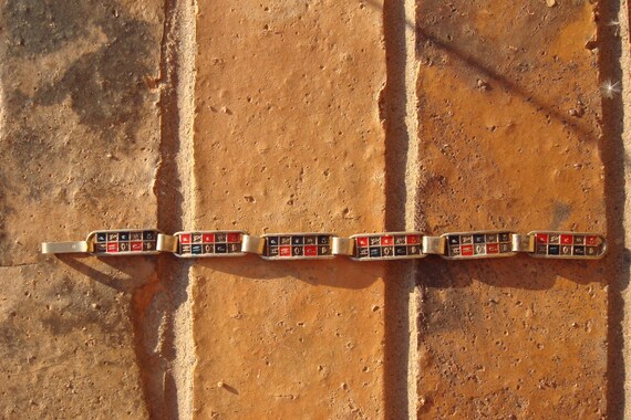 Vintage Heavy Sterling Silver 8" Egyptian Bracelet