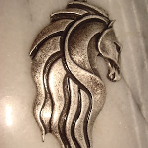 Celtic Horse for Rhiannon, Epona, Mari Lywd w Mask feel Pendant or Altar Piece