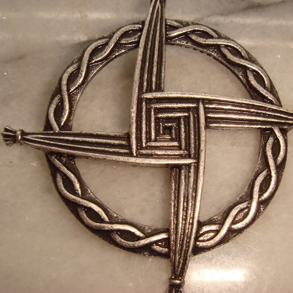 Pagan Celtic Brid's Brigid's Brigit's Bridit's Bridget's Cross Necklace Altar w Triskel Toggle