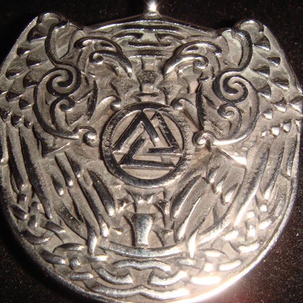 Pagan Nordic Huginn & Muninn Ravens w Valknut Heavy W/Crow Toggle