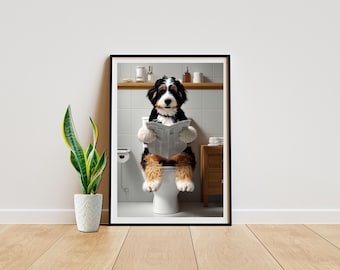 Bernedoodle Dog Wall Art Printable Poster, Bernedoodle Dog Wall Art Digital Download, Gotcha Day Gift Idea, Pet Memorial Home Decor