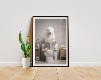 Póster imprimible de perro pastor de Maremma, descarga digital de arte mural de perro pastor de Maremma, idea de regalo para el Día de la Madre