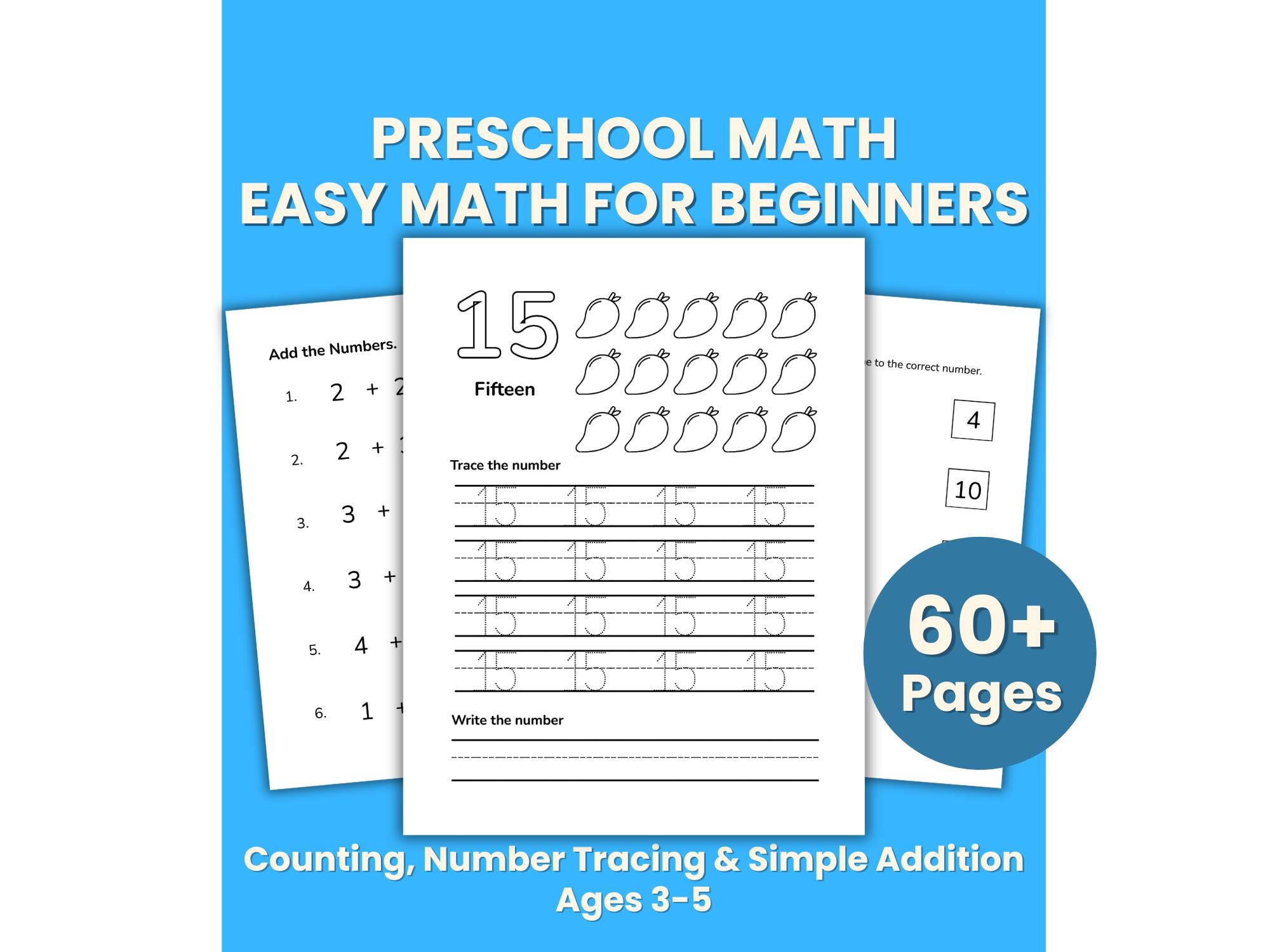 Preschool Math Worksheets for Beginners | Counting, Number Tracing ...