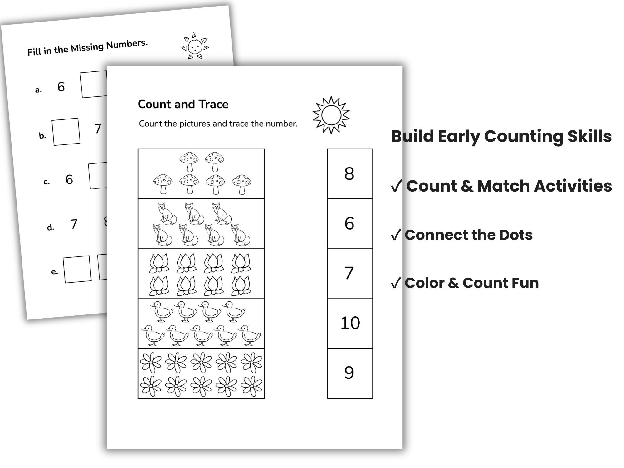 Preschool Math Worksheets for Beginners | Counting, Number Tracing ...