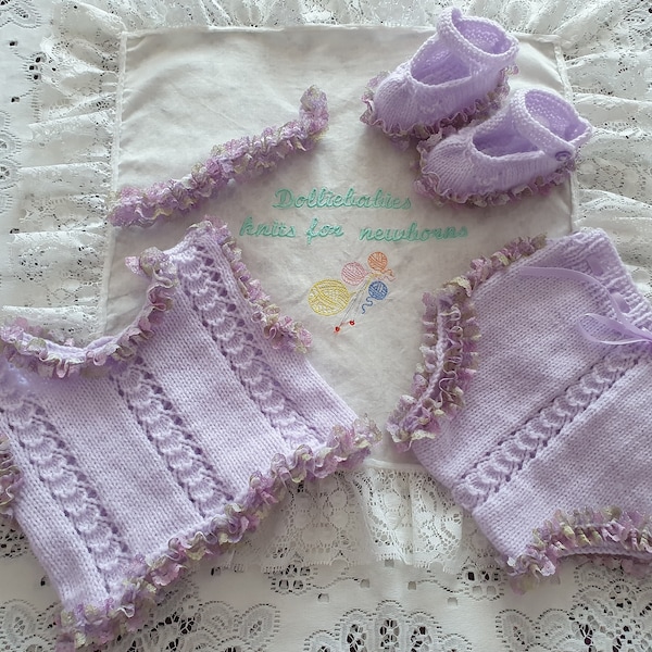 PDF Knitting PATTERN No. 89 - Reborn Doll or Premature to 6 month Baby Vest & Knickers Set